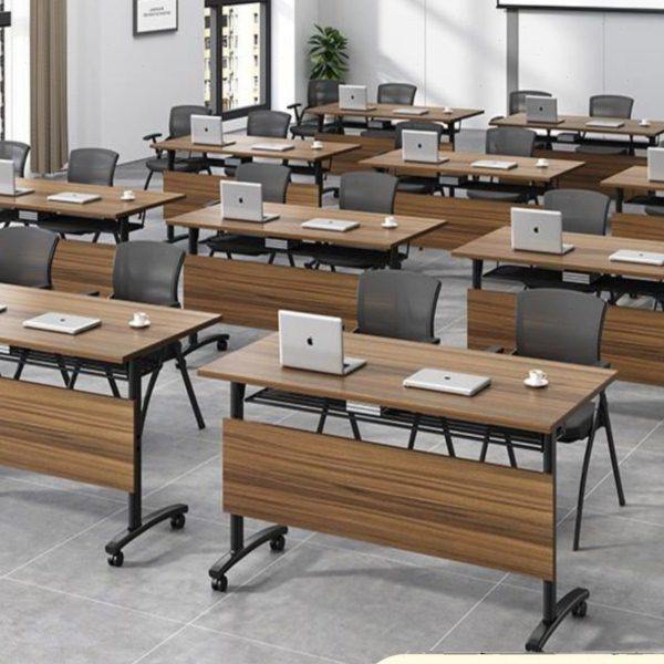 折叠培训桌椅组合培训班课桌椅折叠会议桌双人课桌拼接办公长条桌