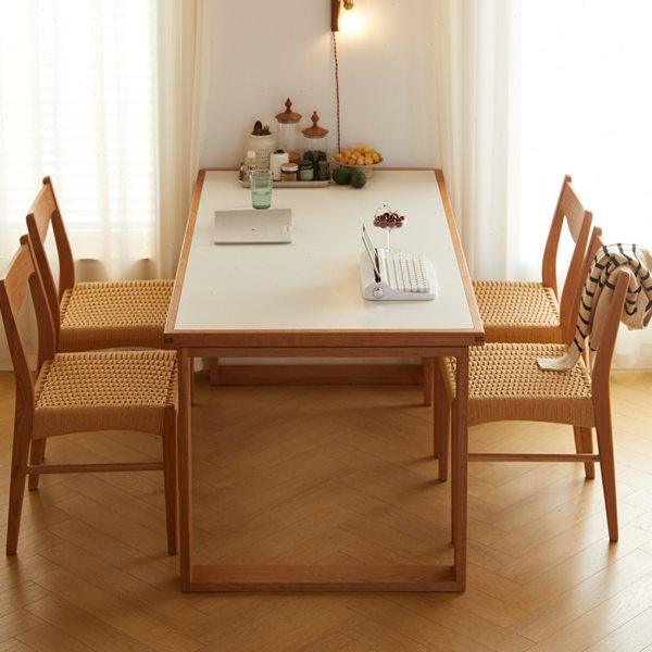 丸子物语岩板餐桌实木家用日式饭桌椅小户型长方形客厅樱桃木餐桌,住宅家具,岩板餐桌,淘宝优惠券,粉丝福利购,淘宝优惠卷