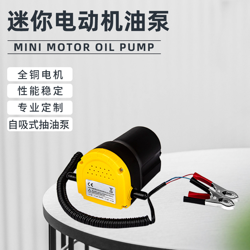 厂家直销12V/24V电动自吸泵更换机油润滑齿轮油泵电动微型抽油器