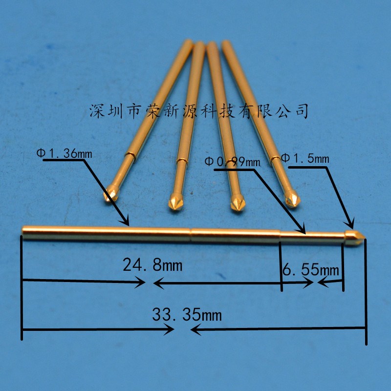 镀金头探针PA100-LM2(钻石头)测试针1.36mm探针 弹簧针 顶针