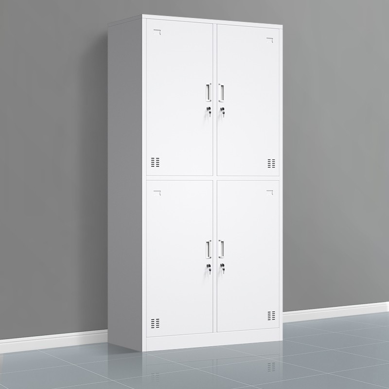钢制四门宿舍铁皮更衣柜员工柜子健身房储物柜带锁4门浴室换衣柜