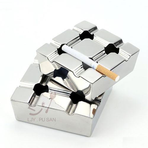 LJY不锈钢烟灰缸 加厚创意个性酒吧烟盅网吧时尚办公室烟缸 创意
