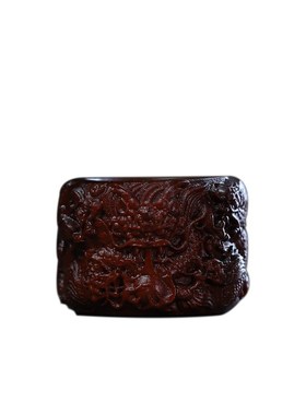 紫檀木雕刻九龙扳指龙年款男士大戒指复古民Q族风实木手把件木作