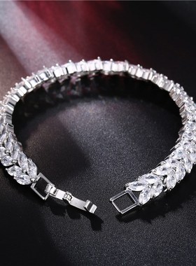 首饰跨境b爆品手链设计感小众不掉色女柳叶货源s6924