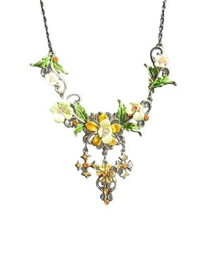 夏日绿野 e新款复古森系繁花项链小众气质轻奢精致甜美百搭锁骨链