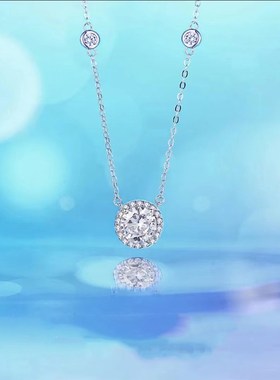 S999银d莫桑石星点项链女夏季轻奢高级感小众百搭礼物送女友送闺