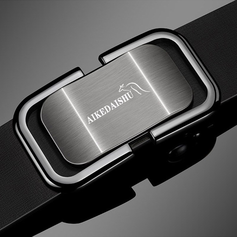 皮带男生真皮自动扣年轻人休闲商务牛皮腰带男中青U年百搭男士裤