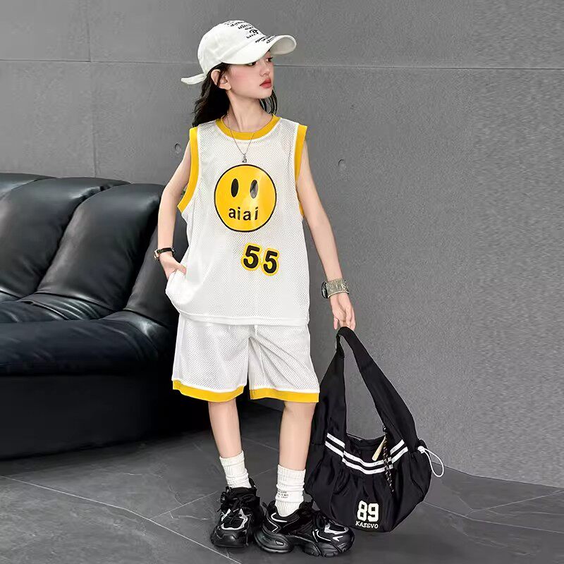 奥莱女童篮球服夏季2026新款儿童短裤背心夏装女大童网红速干套装