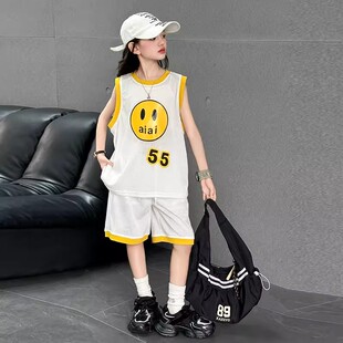 奥莱女童篮球服夏季2026新款儿童短裤背心夏装女大童网红速干套装