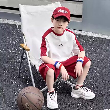 奥莱男童夏装套装2026新款中大童夏季时尚透气运动篮球服两件套潮