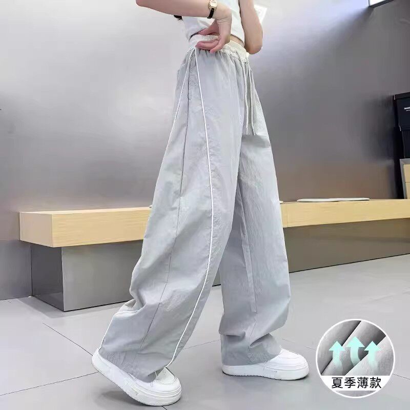 女童夏季薄款速干防蚊弯刀长裤潮