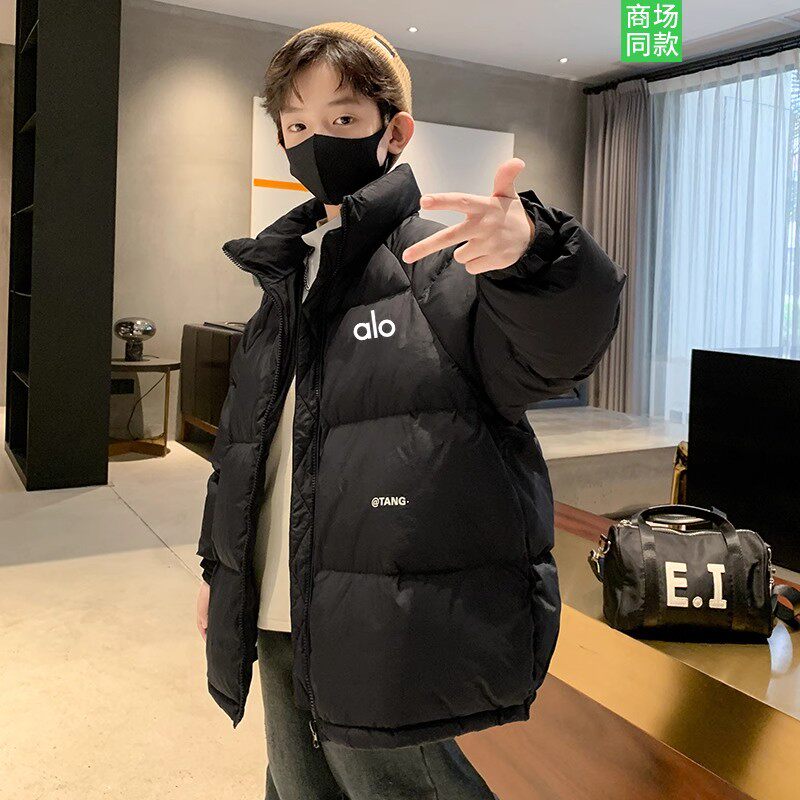 奥莱潮牌男女童羽绒棉服2026冬季新款中大童休闲时尚加厚立领外套