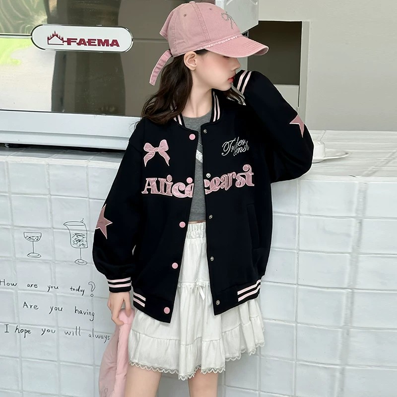 女大童2026秋装棒球夹克流行款潮