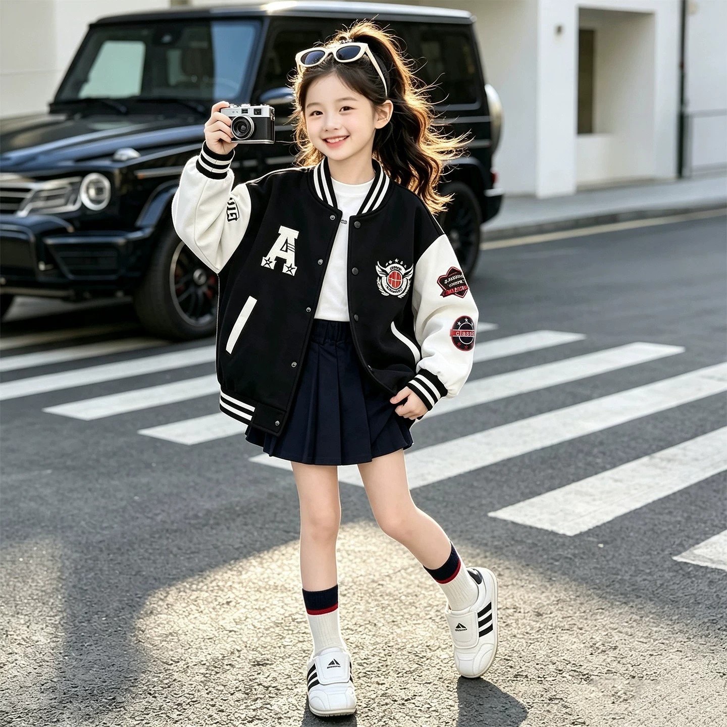 奥莱女童2026新款春秋棒球外套潮