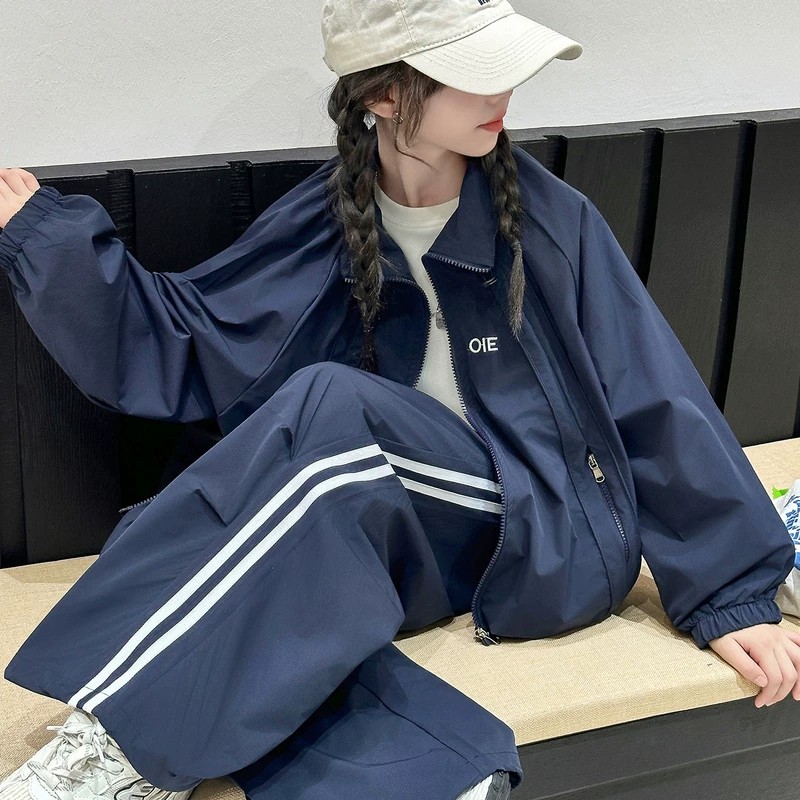 女童春秋运动套装外套长裤新款