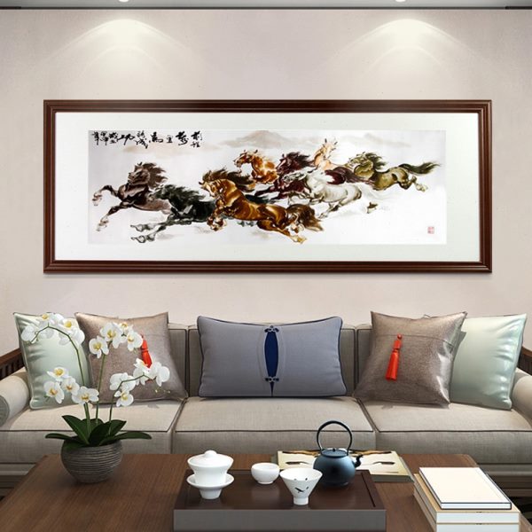 伊飞湘绣手工刺绣中国风卷轴客厅挂画家居沙发装饰画出国外事礼品图片