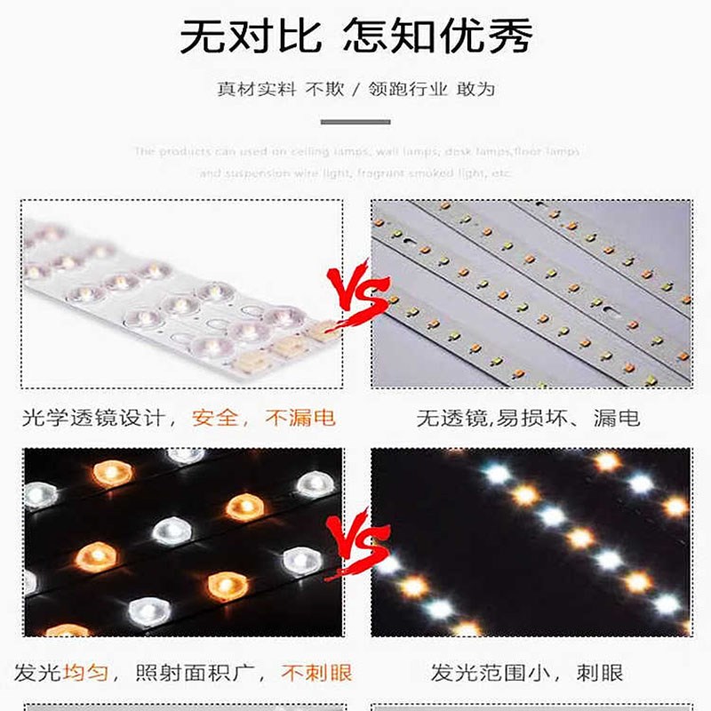 led办公灯灯条1.2米长条灯板0.9m1米光源改造3灯芯配件贴片光源