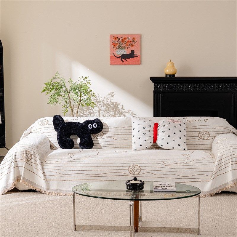 新款现代简约雪尼尔四季通用沙发巾全盖一片式高级感沙发盖布巾,居家布艺,沙发套,淘宝优惠券,粉丝福利购,淘宝优惠卷