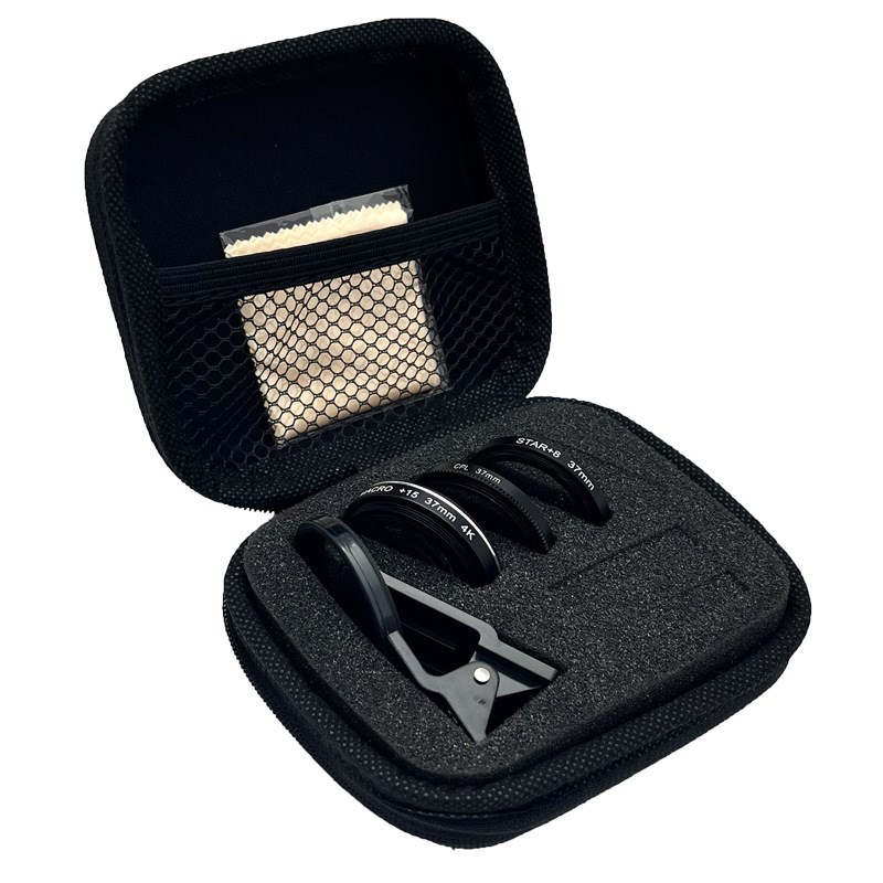 37mm 15X手机微距镜头三合一套装CPL偏振镜星光8线星芒滤镜通用