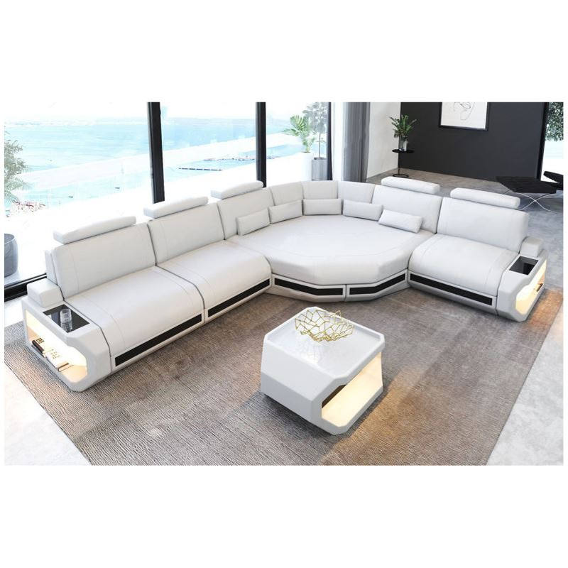 北欧创意沙发头层皮创意沙发组合简约现代大小户型客厅皮质沙发