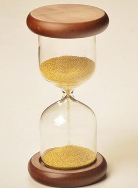 精致创意礼物 金色珠双木座玻璃沙漏 复古节日礼品装饰摆件包邮