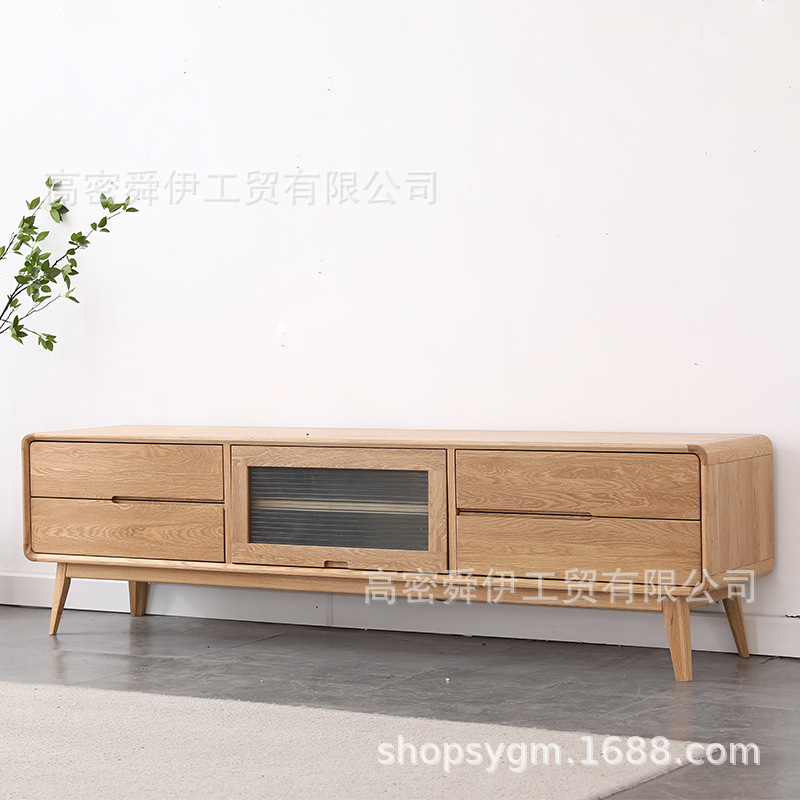 舜伊家具北欧客厅简约实木视听柜长方形橡木小户型电视柜带抽屉柜