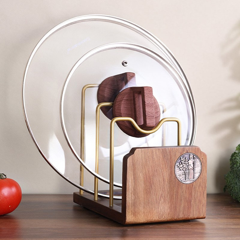 相思木锅盖架实木菜板收纳架厨房多功能沥水置物架砧板架擀面板架