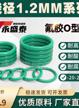 外径5--24mm粗细1.2绿色氟胶橡胶密封圈o型圈油封耐高温o形胶圈