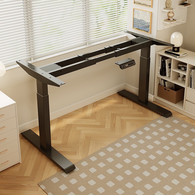 智能电动升降桌腿双电机双横梁办公书桌支架可调节升降桌架桌子腿