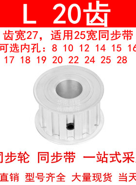 同步轮L20齿AF齿宽27内孔8 10 12 19 20 22 24 25 28同步带轮L075