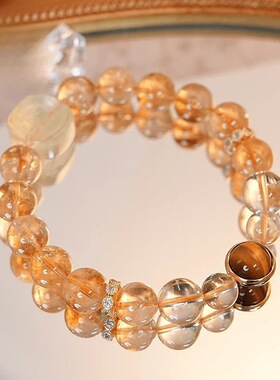 黄塔晶转运水晶手串女2025新款富九州扎基拉姆虎眼石手链生日礼物