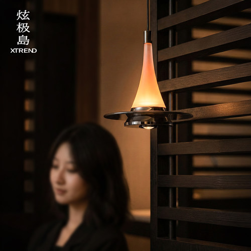 意式可手扫感应升降玻璃床头吊灯