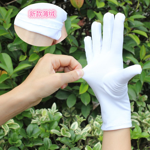 弹力氨纶手套白黑色薄款男女春夏秋冬防晒礼仪舞蹈珠宝演出5双装
