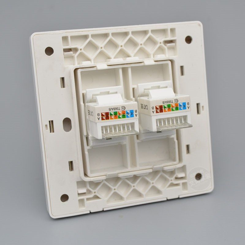 免打双口网络插座86型RJ45超五类网线电脑模块二位网线口信息面板,电子/电工,电脑插座,淘宝优惠券,粉丝福利购,淘宝优惠卷