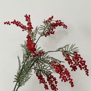 合欢花轻奢蝴蝶兰花束红色系仿真花假花摆件装饰婚房布置结婚卧室