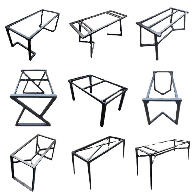 铁艺桌脚岩板茶几餐桌桌腿办公桌书桌脚板桌子腿玄关支架金属脚架