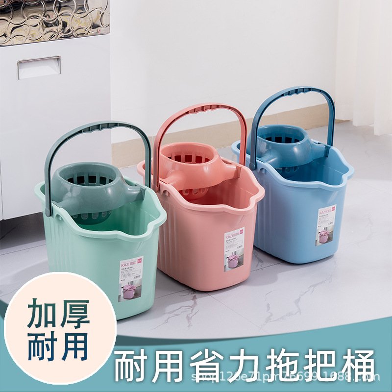 家用手动挤水桶手压地拖桶拖地拖把桶塑料旋转拧水单桶老式墩布桶