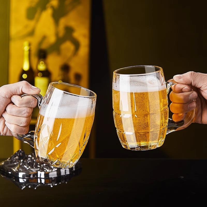 精酿啤酒杯轻奢高档家用创意玻璃水杯茶杯大容量套装冷饮扎啤杯子