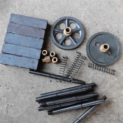 老式手摇磁石电话机发电机配件大小胶铜斜齿轮连接杆胶木摇柄8mm