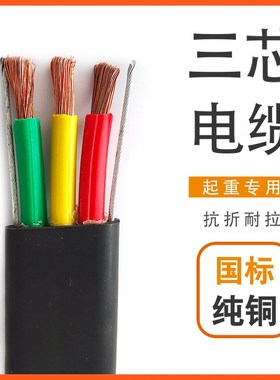 YVFB/YGCB行车起重电缆线3x1.5/2.5/4/6/10/16/25/35平方加双钢丝