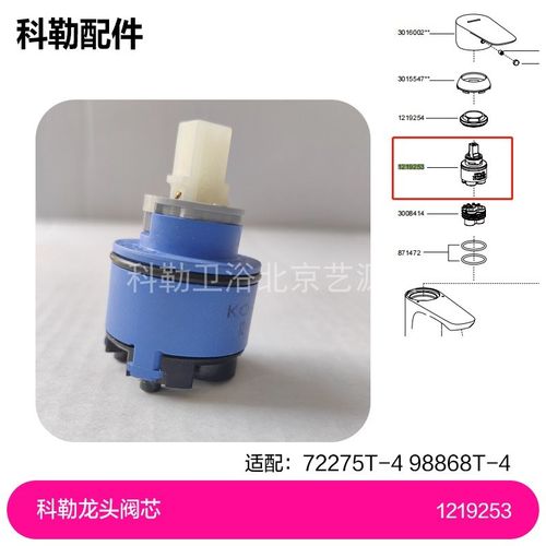 1219253科勒利奥脸盆冷热水龙头配件面盆陶瓷片阀芯科勒龙头阀芯