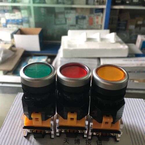 天博LAY39 LAY39C-11T按钮带自锁点动开停开关孔径22MM红绿黄三色