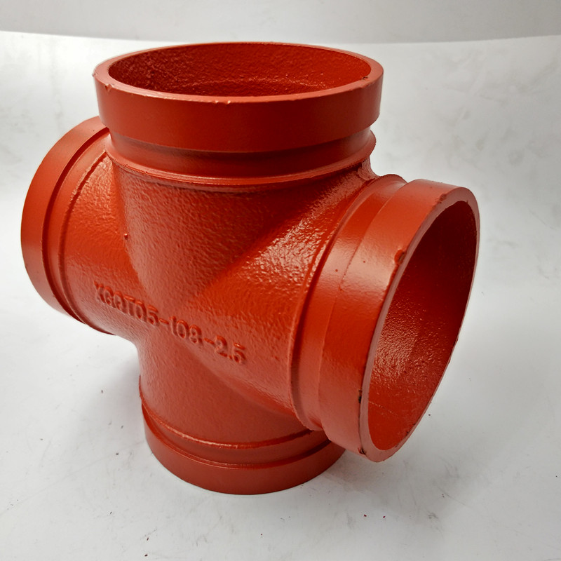 镀锌水管压槽十字四通消防沟槽配件219 159消防沟槽四通76 89 133