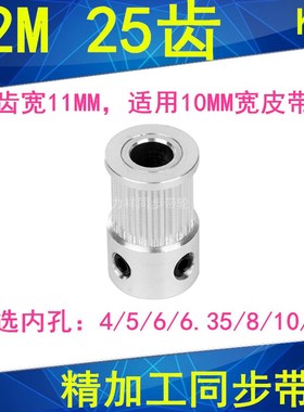 S2M25齿同步轮齿宽11凸台K内径4/5/6.35/8/1012同步带轮S2M皮带轮