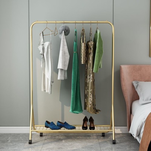 衣架落地可移动摆摊挂衣架简约服装店展示架卧室衣帽置物收纳架