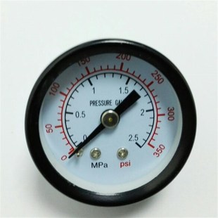 40Z 2.5mpa 英文 螺纹m10x1 350psi 直径40mm 轴向压力表