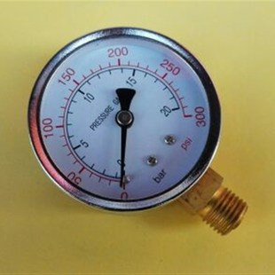 侧面安装 径向竖立式 300psi压力表螺纹m14x1.5 表盘直径60mm压力0