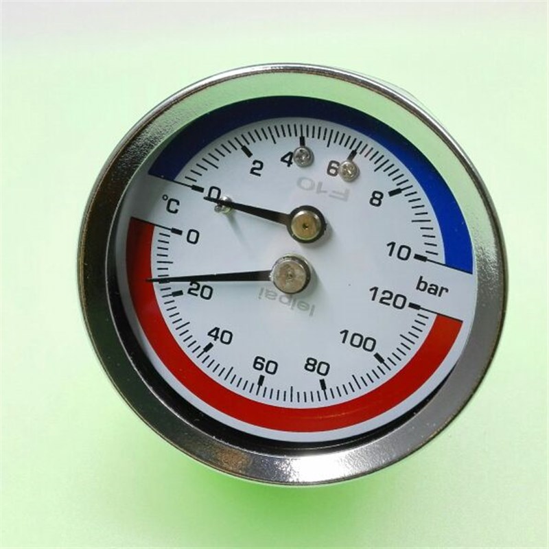 轴向压力温度一体表 温度压力同时显示 63mm 0~10bar 0~120