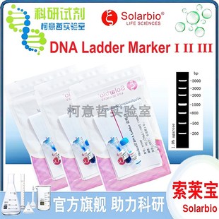 III Marker 索莱宝 Ladder 电泳制备上样DNA条带分析 DNA