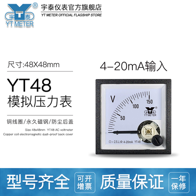 CP48 4-20mA输入模拟电压表150V 750V 1000V 1500V指针变频器BE48